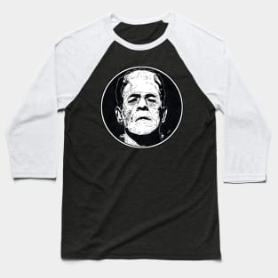 FRANKENSTEIN (Circle Black and White) Baseball T-Shirt